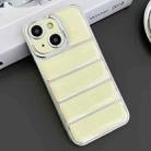 For iPhone 13 Electroplated Silver Edge Eiderdown TPU Phone Case(Yellow) - 1