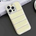 For iPhone 13 Pro Max Electroplated Silver Edge Eiderdown TPU Phone Case(Yellow) - 1