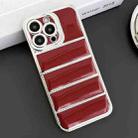 For iPhone 13 Pro Max Electroplated Silver Edge Eiderdown TPU Phone Case(Red) - 1