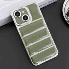 For iPhone 14 Plus Electroplated Silver Edge Eiderdown TPU Phone Case(Green) - 1