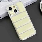 For iPhone 15 Electroplated Silver Edge Eiderdown TPU Phone Case(Yellow) - 1