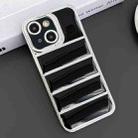 For iPhone 15 Plus Electroplated Silver Edge Eiderdown TPU Phone Case(Black) - 1