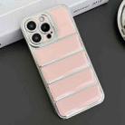 For iPhone 15 Pro Electroplated Silver Edge Eiderdown TPU Phone Case(Pink) - 1