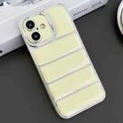 For iPhone 16 Electroplated Silver Edge Eiderdown TPU Phone Case(Yellow) - 1