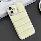 For iPhone 16 Plus Electroplated Silver Edge Eiderdown TPU Phone Case(Yellow) - 1