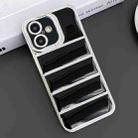 For iPhone 16 Plus Electroplated Silver Edge Eiderdown TPU Phone Case(Black) - 1