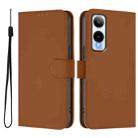 For Cricket Icon 6 Skin Feel Solid Color Leather Phone Case with Lanyard(Brown) - 2