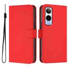 For Cricket Icon 6 Skin Feel Solid Color Leather Phone Case with Lanyard(Red) - 2