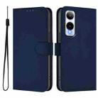 For Cricket Icon 6 Skin Feel Solid Color Leather Phone Case with Lanyard(Navy Blue) - 2