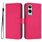 For Cricket Icon 6 Skin Feel Solid Color Leather Phone Case with Lanyard(Rose Red) - 2