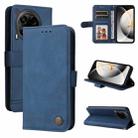 For Tecno Camon 30 4G / 5G Skin Feel Life Tree Metal Button Leather Phone Case(Blue) - 1