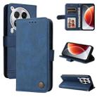 For Tecno Camon 30 Premier Skin Feel Life Tree Metal Button Leather Phone Case(Blue) - 1