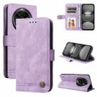 For Tecno Spark 30C Skin Feel Life Tree Metal Button Leather Phone Case(Purple) - 1