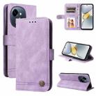 For Tecno Spark Go 1 / Pop 9 / Spark Go 2025 Skin Feel Life Tree Metal Button Leather Phone Case(Purple) - 1