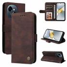 For Tecno Spark Go 1 / Pop 9 / Spark Go 2025 Skin Feel Life Tree Metal Button Leather Phone Case(Brown) - 1