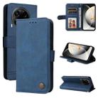 For Tecno Camon 30S / Camon 30S Pro Skin Feel Life Tree Metal Button Leather Phone Case(Blue) - 1