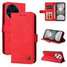 For Tecno Spark 30 4G Skin Feel Life Tree Metal Button Leather Phone Case(Red) - 1