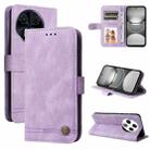 For Tecno Spark 30 4G Skin Feel Life Tree Metal Button Leather Phone Case(Purple) - 1