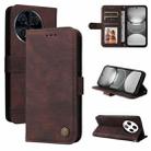 For Tecno Spark 30 4G Skin Feel Life Tree Metal Button Leather Phone Case(Brown) - 1