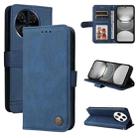 For Tecno Spark 30 4G Skin Feel Life Tree Metal Button Leather Phone Case(Blue) - 1