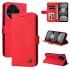 For Tecno Spark 30 Pro 4G Skin Feel Life Tree Metal Button Leather Phone Case(Red) - 1