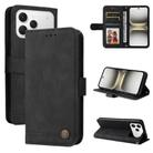 For Tecno Spark 40 4G Skin Feel Life Tree Metal Button Leather Phone Case(Black) - 1