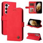 For Tecno Spark 40 Pro  4G Skin Feel Life Tree Metal Button Leather Phone Case(Red) - 1