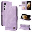For Tecno Spark 40 Pro  4G Skin Feel Life Tree Metal Button Leather Phone Case(Purple) - 1