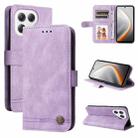 For Tecno Pova 7 Ultra 5G Skin Feel Life Tree Metal Button Leather Phone Case(Purple) - 1