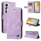 For Infinix Hot 50 4G Skin Feel Life Tree Metal Button Leather Phone Case(Purple) - 1