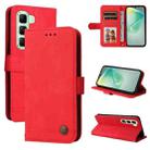 For Infinix Hot 50 5G Skin Feel Life Tree Metal Button Leather Phone Case(Red) - 1