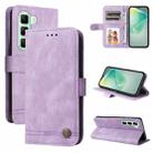 For Infinix Hot 50 5G Skin Feel Life Tree Metal Button Leather Phone Case(Purple) - 1