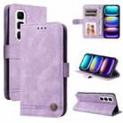 For Infinix Hot 50 Pro+ 4G Skin Feel Life Tree Metal Button Leather Phone Case(Purple) - 1