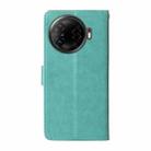 For Tecno Camon 30 Pro Embossed Butterfly Flowers Leather Phone Case(Green) - 3