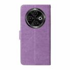 For Tecno Spark 30C Embossed Butterfly Flowers Leather Phone Case(Purple) - 3