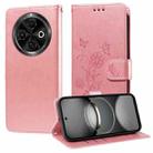 For Tecno Spark 30C Embossed Butterfly Flowers Leather Phone Case(Rose Gold) - 1