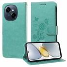 For Tecno Spark Go 1 / Pop 9 / Spark Go 2025 Embossed Butterfly Flowers Leather Phone Case(Green) - 1