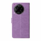 For Tecno Camon 30S / Camon 30S Pro Embossed Butterfly Flowers Leather Phone Case(Purple) - 3