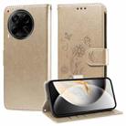 For Tecno Camon 30S / Camon 30S Pro Embossed Butterfly Flowers Leather Phone Case(Gold) - 1