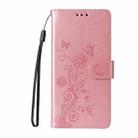 For Tecno Camon 30S / Camon 30S Pro Embossed Butterfly Flowers Leather Phone Case(Rose Gold) - 2