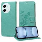 For Tecno Spark 30 5G / Pova 6 Neo 5G Embossed Butterfly Flowers Leather Phone Case(Green) - 1