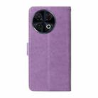 For Tecno Spark 30 Pro 4G Embossed Butterfly Flowers Leather Phone Case(Purple) - 3