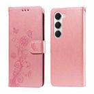 For Tecno Spark 40 Pro  4G Embossed Butterfly Flowers Leather Phone Case(Rose Gold) - 1