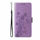 For Infinix Hot 40i Embossed Butterfly Flowers Leather Phone Case(Purple) - 2