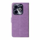For Infinix Hot 40i Embossed Butterfly Flowers Leather Phone Case(Purple) - 3