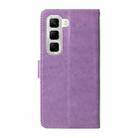 For Infinix Hot 50 4G Embossed Butterfly Flowers Leather Phone Case(Purple) - 3