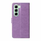 For Infinix Hot 50 5G Embossed Butterfly Flowers Leather Phone Case(Purple) - 3