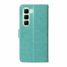 For Infinix Hot 50 5G Embossed Butterfly Flowers Leather Phone Case(Green) - 3