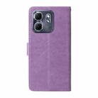 For Infinix Hot 50i / Smart 9 Embossed Butterfly Flowers Leather Phone Case(Purple) - 3