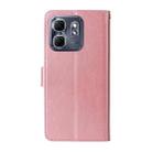 For Infinix Hot 50i / Smart 9 Embossed Butterfly Flowers Leather Phone Case(Rose Gold) - 3